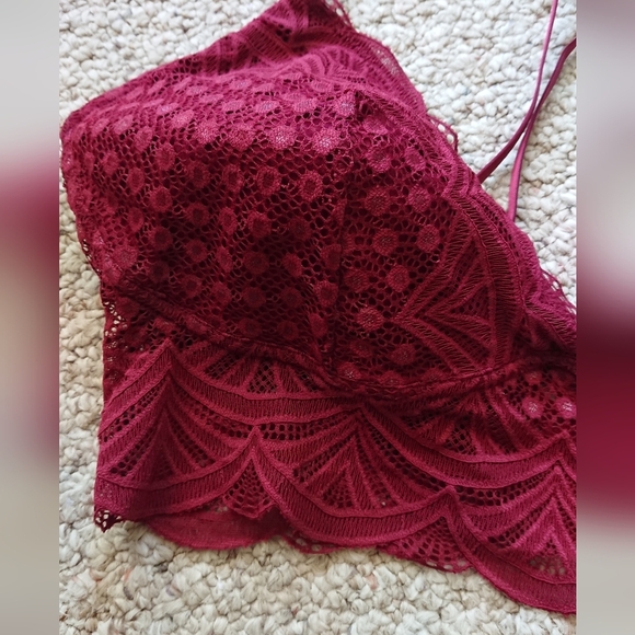 Auden Elegant Lace Bralette in Burgundy size XL - Picture 9 of 12